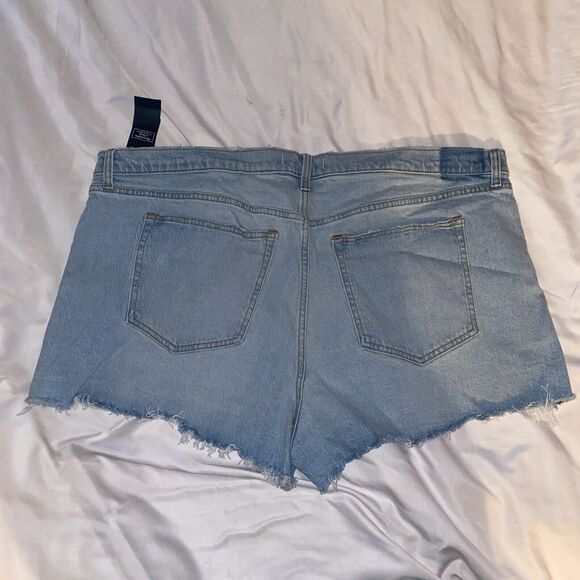 ABERCROMBIE & FITCH Women's The Mom Short Denim High Rise Raw Hem Size 35/20 NWT - Picture 9 of 10